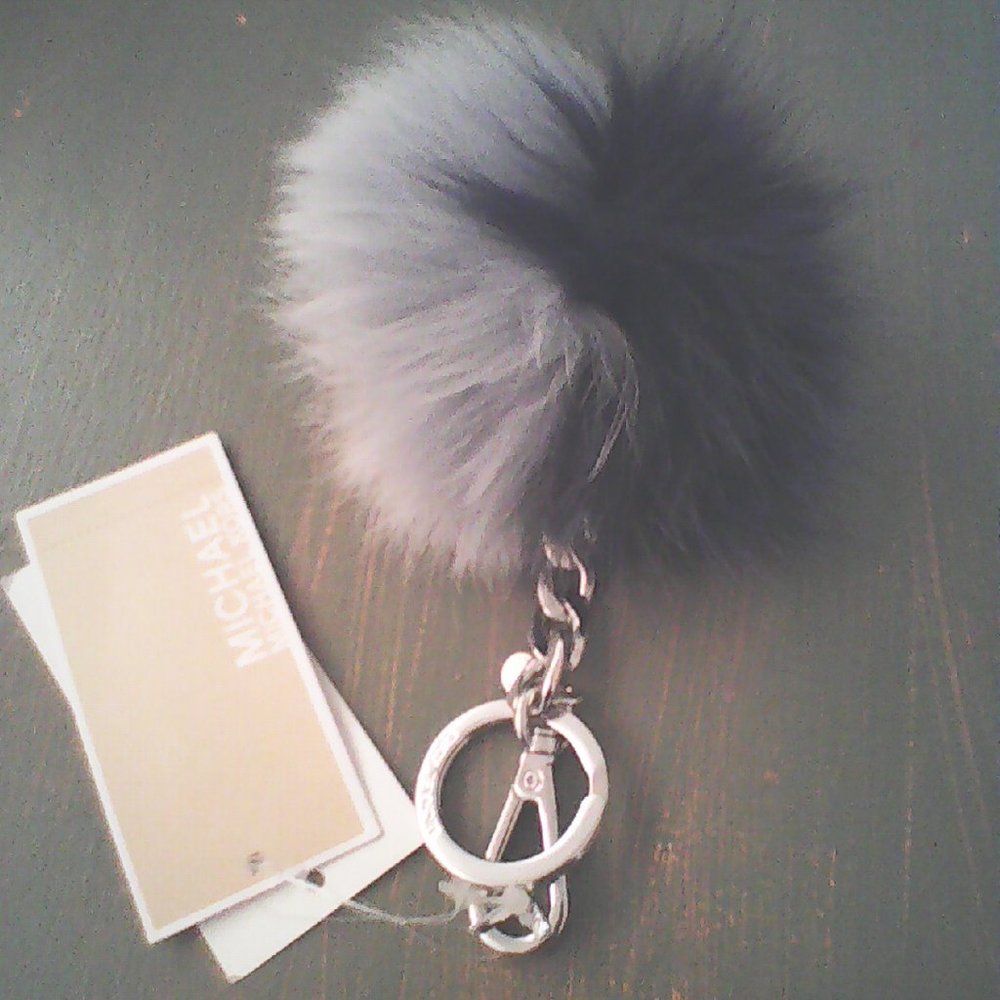 Michael Kors XL Fox Fur Pom Pom Purse Charm